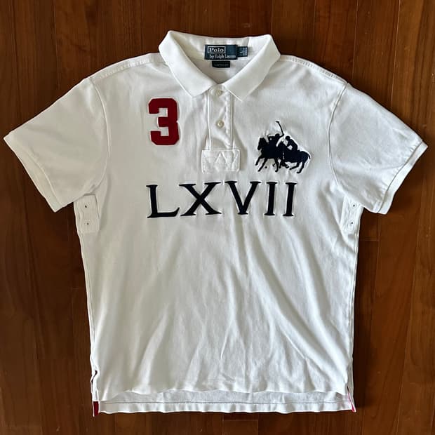 폴로 랄프로렌 빅포니 럭비 커스텀핏 피케티 L