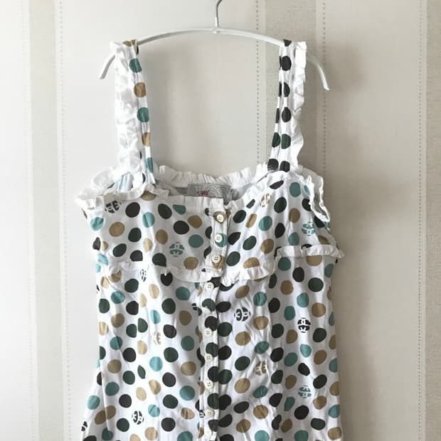 Stussy girls dot frill sleeveless