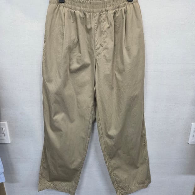 하이드아웃 핀턱 면 밴딩팬츠 대략 L