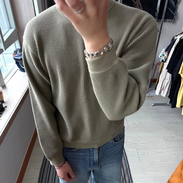 캐피탈 에코 와플 맨투맨