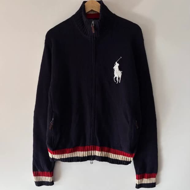 폴로 빅포니 니트 집업