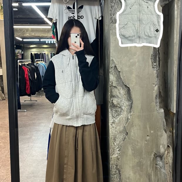 폴로 랄프로렌 후드 베스트 자켓 그레이 M #csz2843