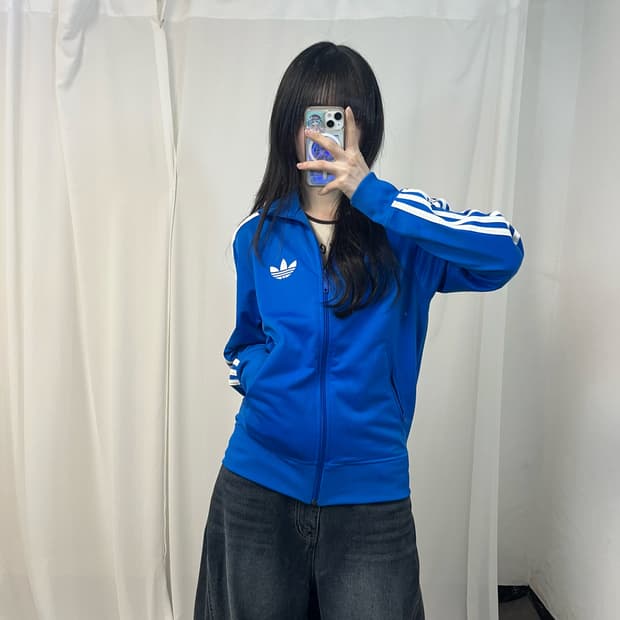 Adidas blue vintage Firebird jersey