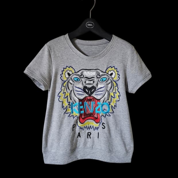 타이거 자수 반팔 여성 티셔츠