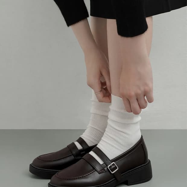 급처) 착한구두 펠 메리제인 플랫폼 로퍼 브라운