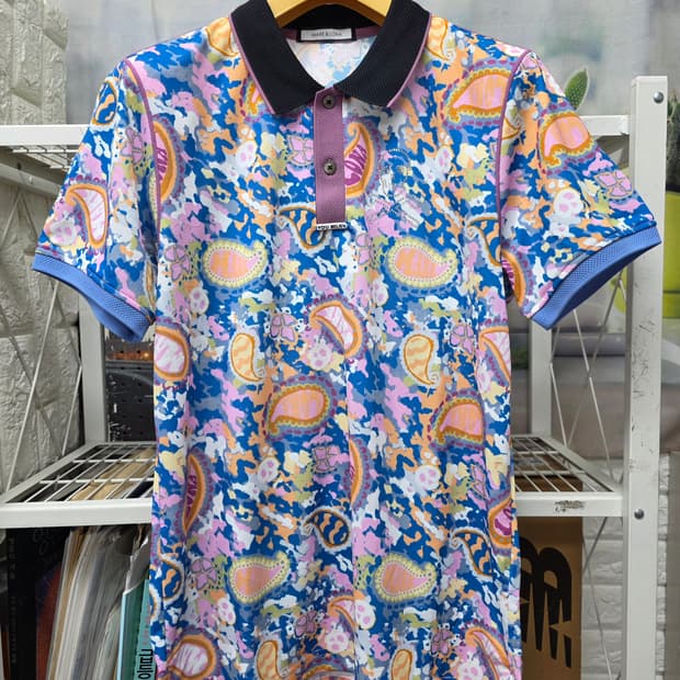 마크앤로나 남성 골프반팔티 100 페이즐리 폴로셔츠 MM83