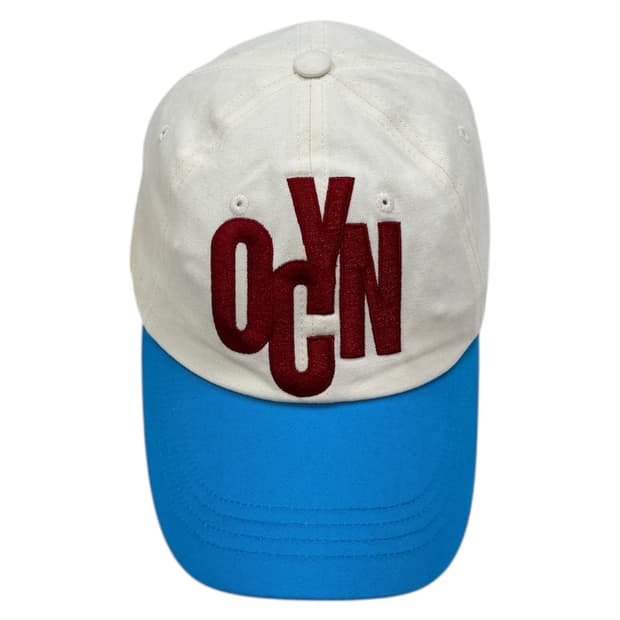 오브콜스와이낫 셀프 러브 코튼 볼캡 모자 아이보리 블루