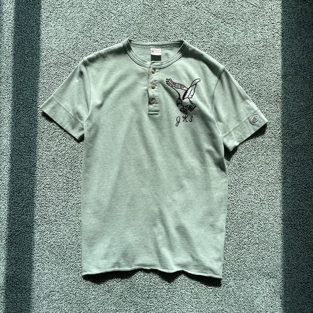 Champion . 50s 챔피온 재팬 복각라인 헨리넥 티셔츠