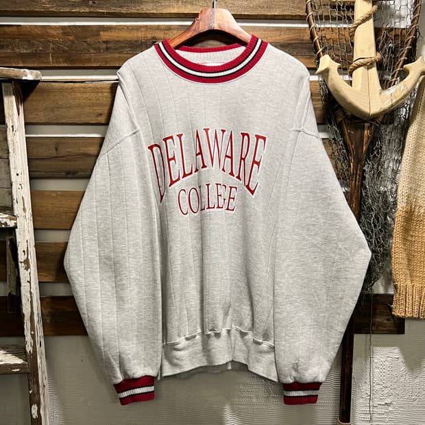 [XL]90's 저지스 USA Made DELAWARE 칼리지 스웻셔츠
