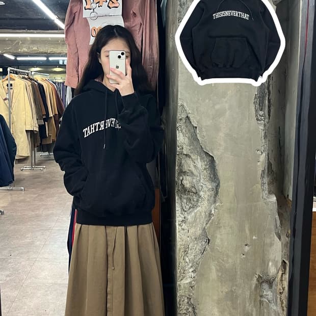 디스이즈네버뎃 기모 후드티 블랙 S #csz3060 