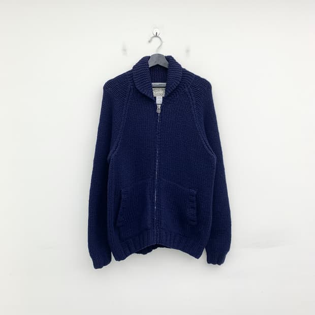 바시티 클럽 네이비 헤비울 가디건 