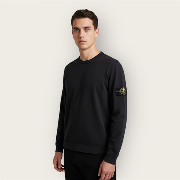XL/ 스톤아일랜드 에센셜 와펜 블랙 롱슬리브 맨투맨