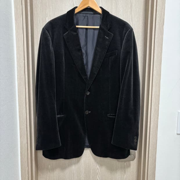 아르마니 꼴레지오니 헤링본 자켓52R(105)/블랙그레이