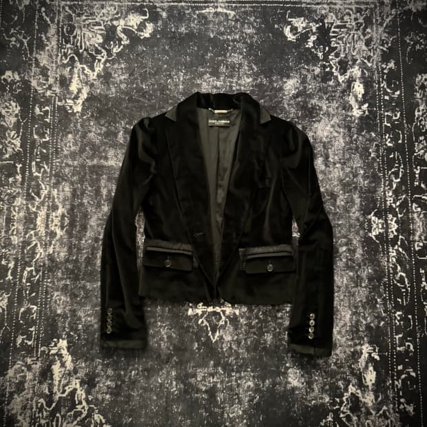 Dolce & Gabbana Black Satin Velvet Blaze