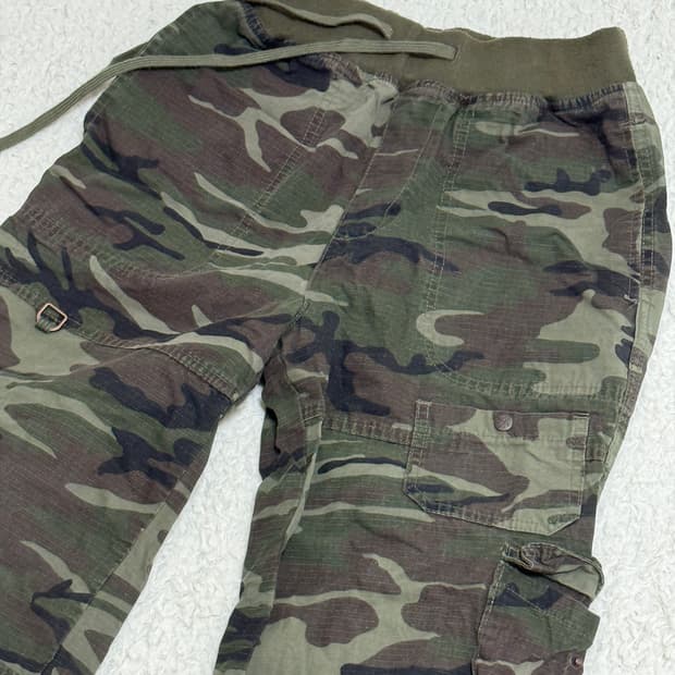 러닝하이 립스탑 밴딩 카고 팬츠 카모