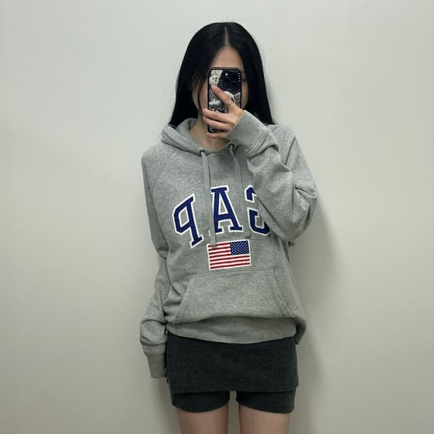 Gap 갭 성조기 그레이 후드티