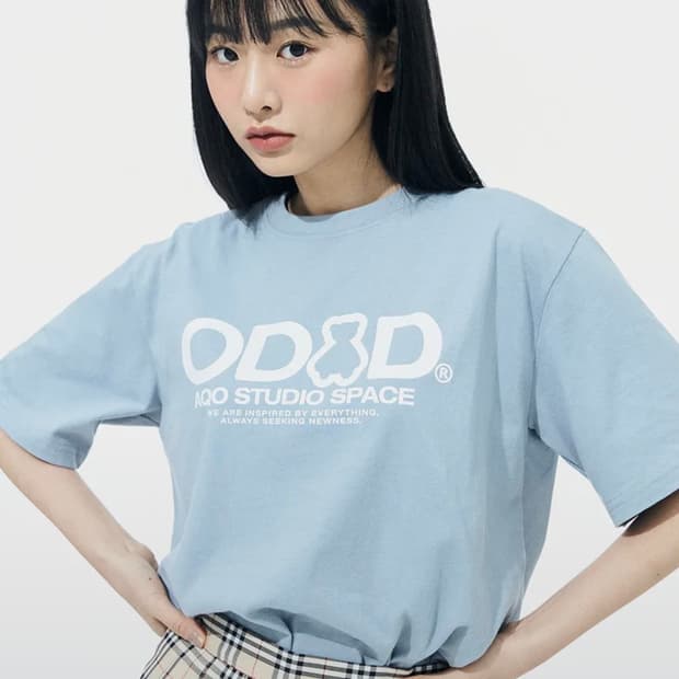 오드스튜디오 베이직 오버핏 티셔츠 스카이블루