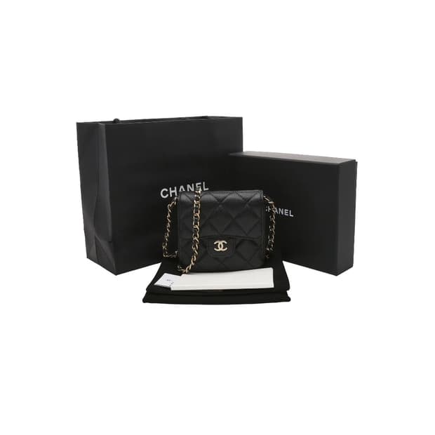 [S급] 샤넬 캐비어 골드 메탈 체인 백 미니 블랙 판매합니다!!!