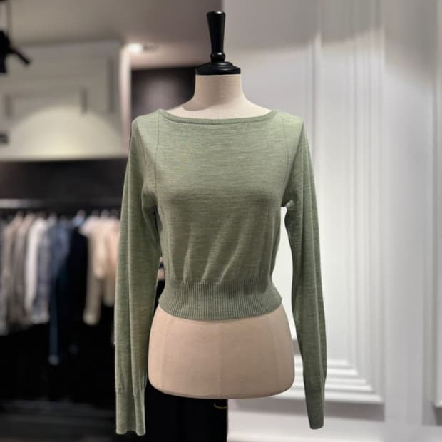 보브 vov 보트넥 크롭 니트 풀오버