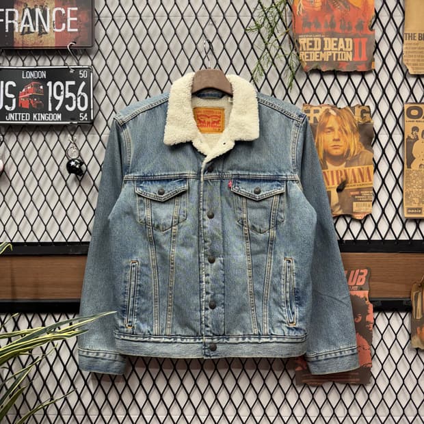 리바이스 타입 3 쉐르파 연청 데님 트러커 자켓