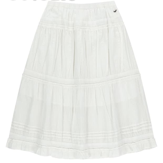 코이세이오 SHIRRING MIDI SKIRT WHITE