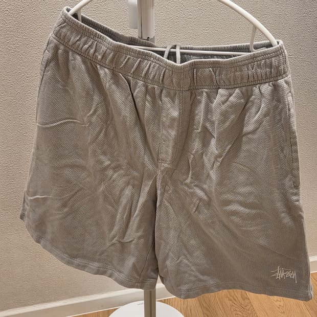 스투시 더블 레이어 저지 반바지 라지사이즈 그레이