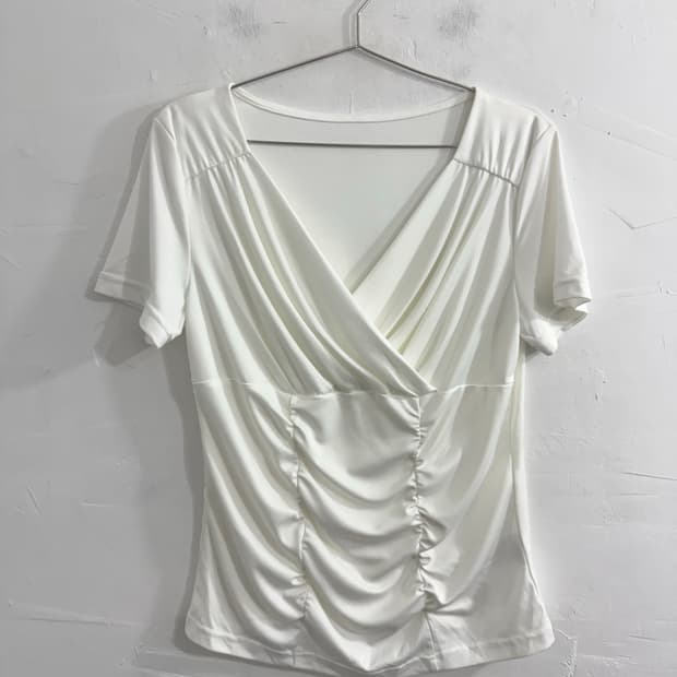 white shirring blouse
