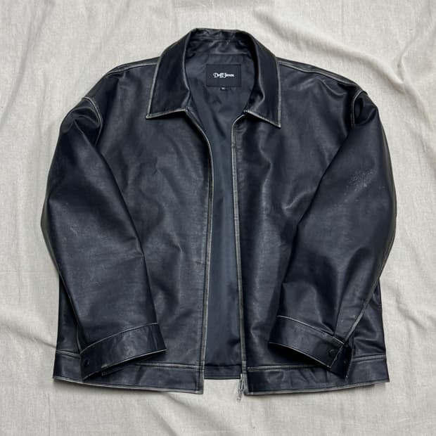도프제이슨 빈티지워싱 레더자켓 XL