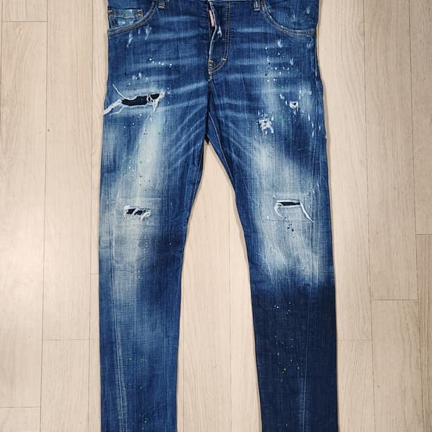 디스퀘어드2 정품 데님 청바지 데미지 워싱진 50 (33-34)