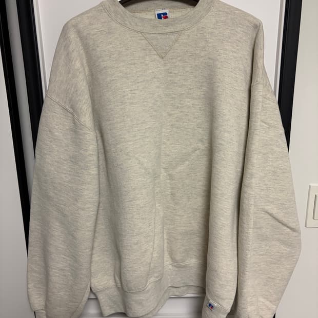 [L] 빈티지 90s 러셀 스웻셔츠 맨투맨 오트밀 그레이 russell