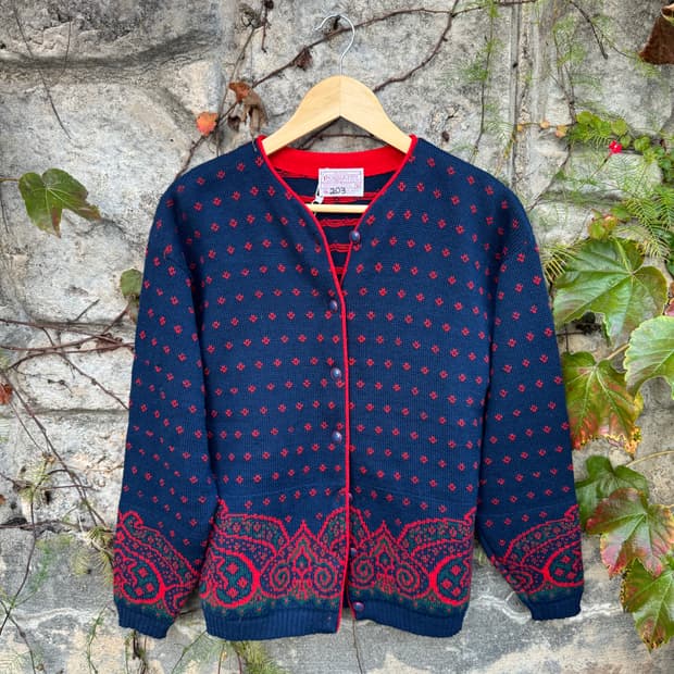 70s 펜들턴 에스닉 패턴 울 가디건 M made in usa