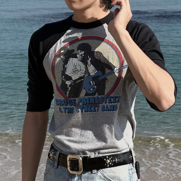 80s bruce springsteen 빈티지 래글런 밴드티 L