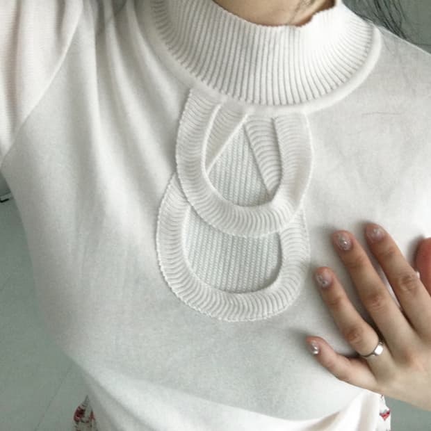 rib knit mock neck top