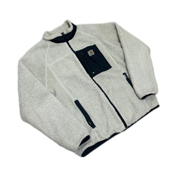 칼하트 wip 아이보리 플리스 집업 자켓