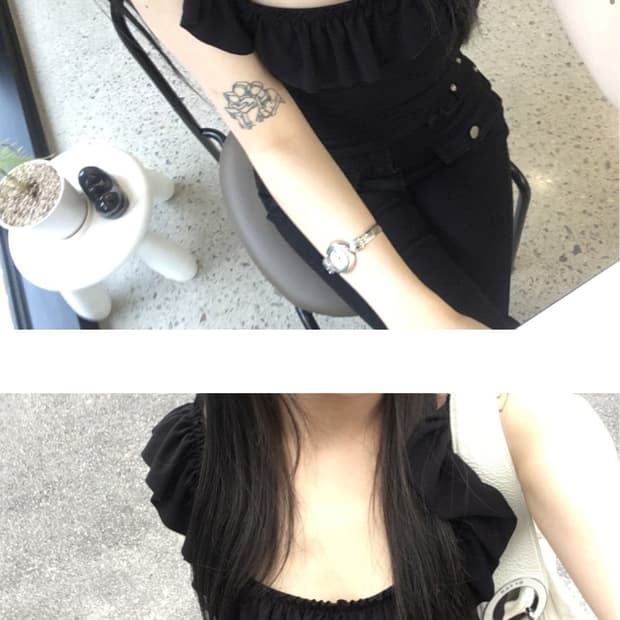 아워캐비넷 bella frill sleeveless 블랙