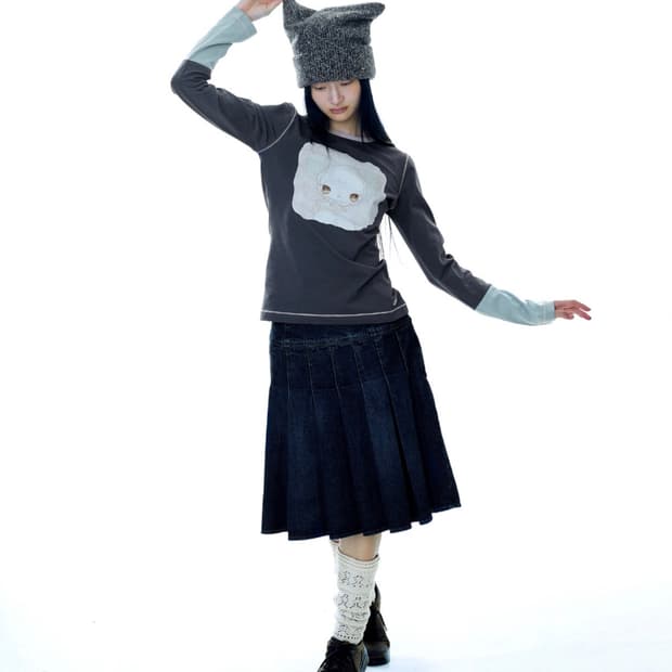 Coyseio-BLUSH LONGSLEEVES CHARCOAL