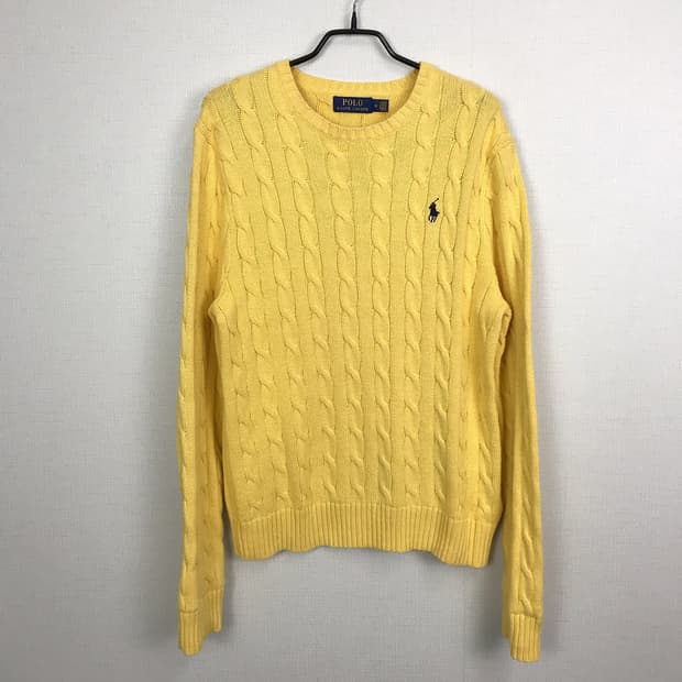 폴로 랄프로렌 꽈베기 니트 옐로우 남성M (95)