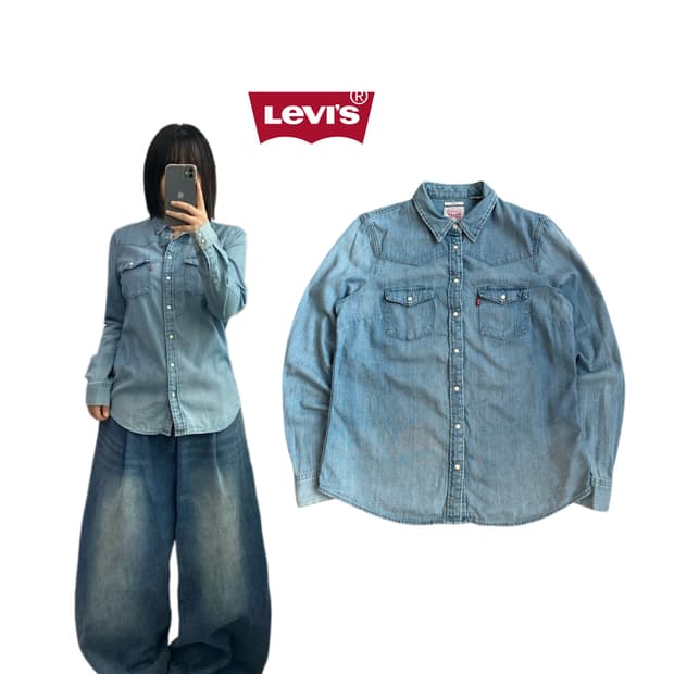 리바이스 데님 썬 페이드 셔츠