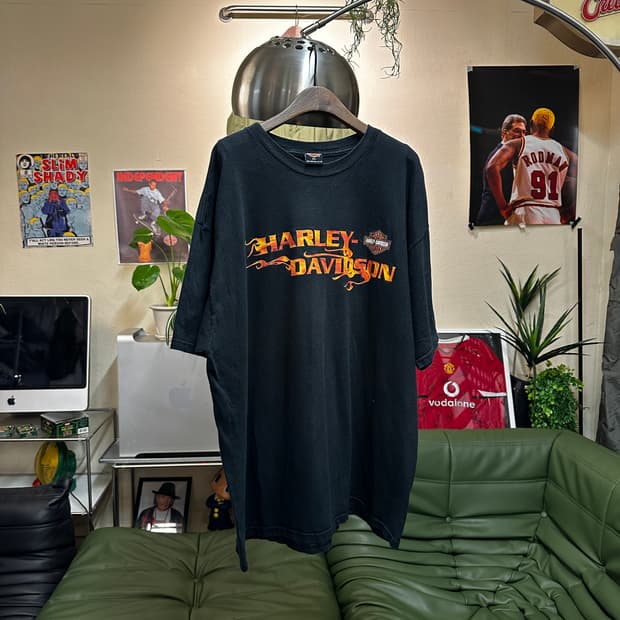 00s Harley-Davidson flame T-shirt