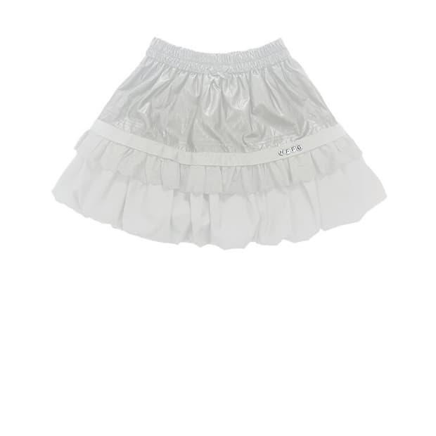 노피셜노피스 레이스 펌킨 밴딩 스커트 화이트 