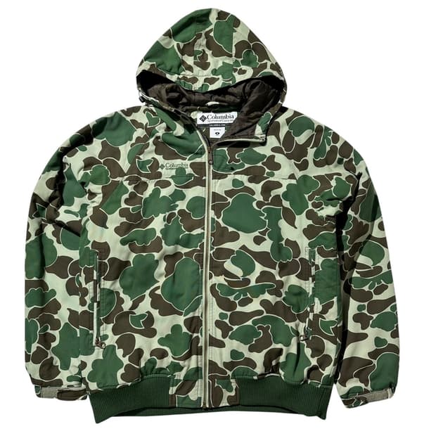컬럼비아 카모플라쥬 후드 경량 패딩 자켓