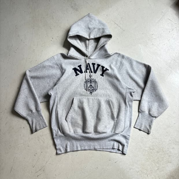 90s USA OG U.S.NAVY 빈티지 리버스위브 후드티 L