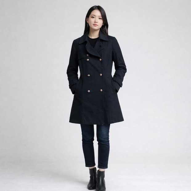 쟈딕앤볼테르 더블 트렌치 코트 세미슬림핏 블랙