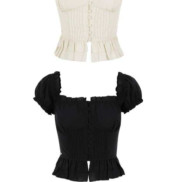 페일제이드 Pale Jade Jully Frill Button BL
