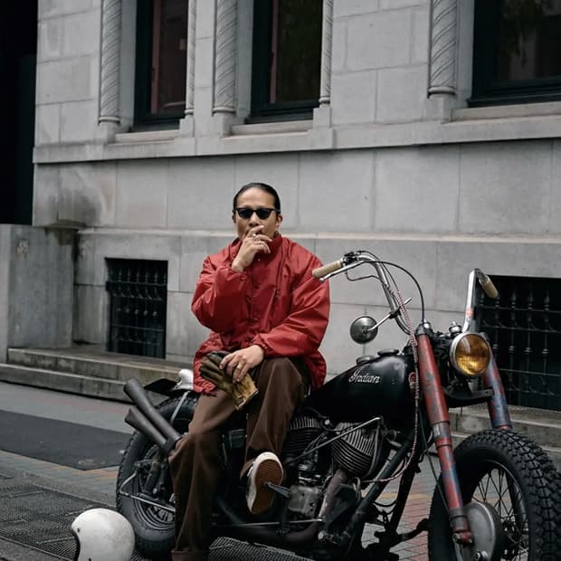 L) 올드 네이버후드 마리아 레드 코튼 트윌 집업 워크 자켓