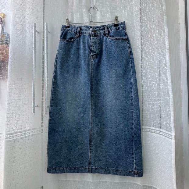 데님 청 롱스커트 M
