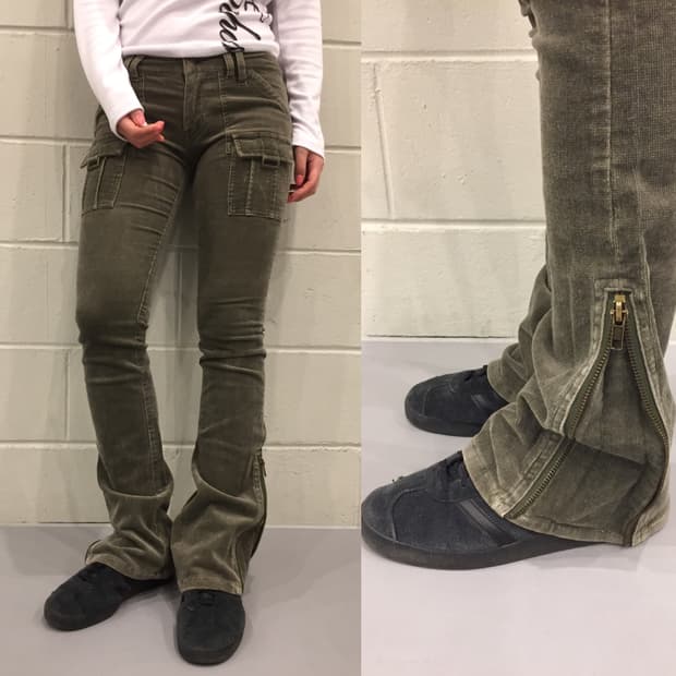 Pom Ponette y2k 부츠컷 지퍼 데님