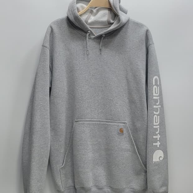 carhartt 칼하트 미드웨이트 팔로고 후드 티셔츠 / 남 M 그레이
