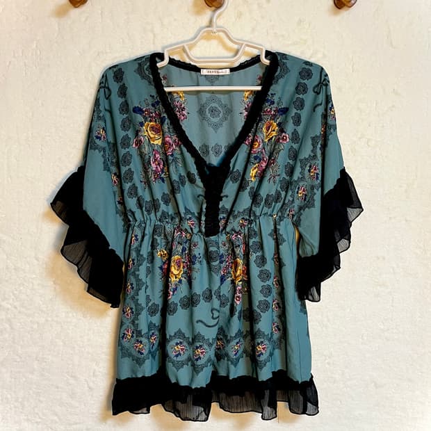 엑시즈팜 빈티지 쉬폰 블라우스 원피스