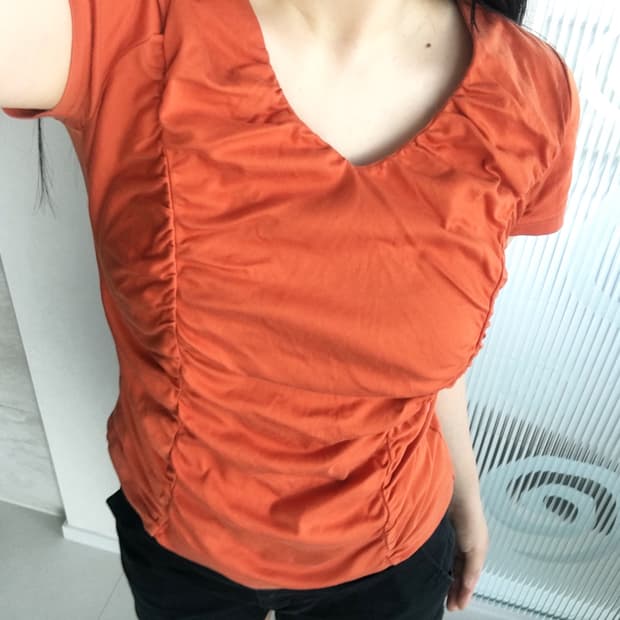 side shirring slim tee